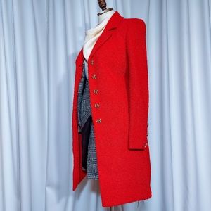 Vintage St John Couturier Red Wool Coat